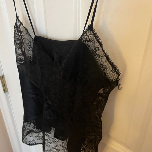 Vtg Womens Babydoll Mesh Lace Tank Top S Sheer Whimsygoth Romantic Dainty Y2k - Picture 3 of 10